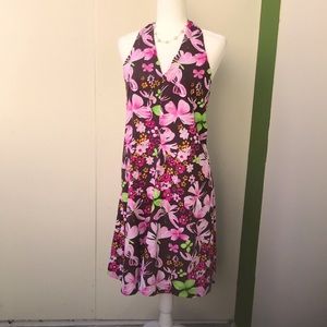 Vintage Handmade Halter Tie Butterfly Dress